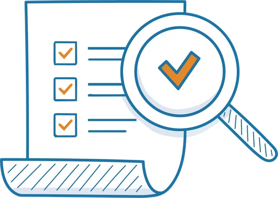 Illustration of a checklist being verified
