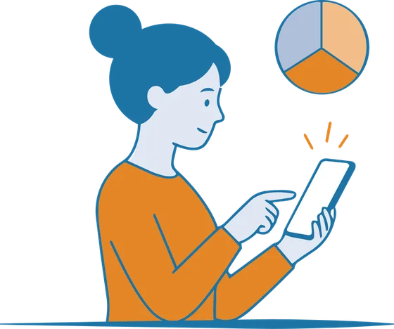 Illustration of a teacher using the Triptelligence app
